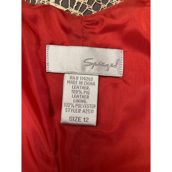 Vintage 90s Dress 1990s Orange Rust Suede Boho Retro Hipster Spiegel Size Medium - Picture 6 of 9